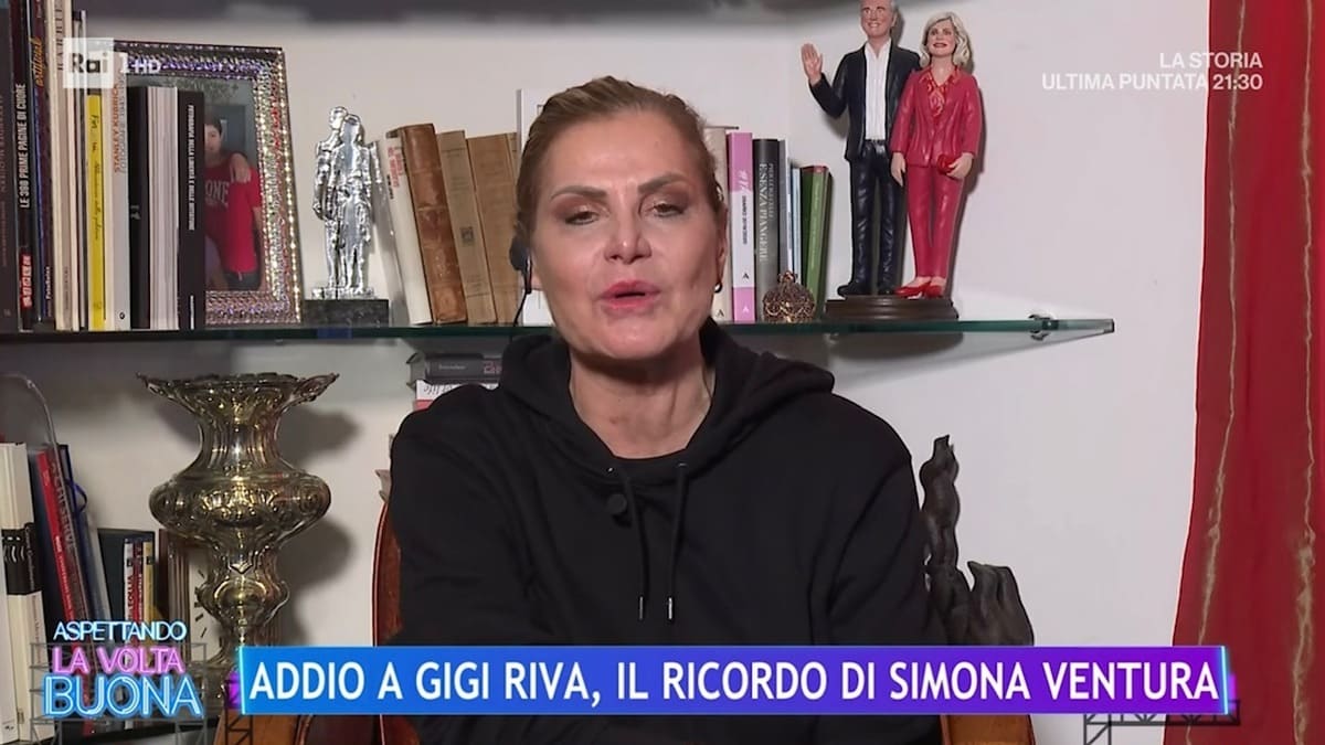 Simona Ventura commossa a La volta buona: &#8220;Gigi Riva lo abbiamo amato&#8221;